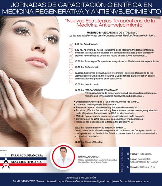 Jornadas de capacitaci&oacute;n cient&iacute;fica en medicina regenerativa y antienvejecimiento